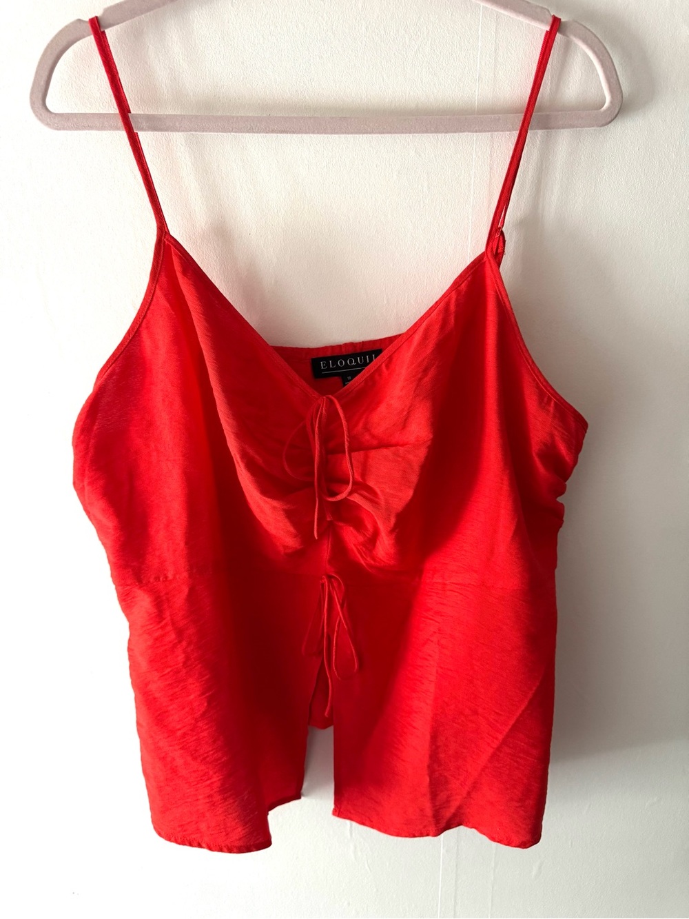 Eloquii Red Tie-Front Summer Top
